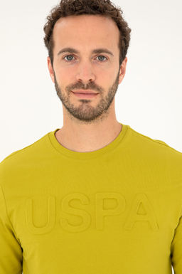 U. S. Polo Assn / Мужской базовый свитшот фисташкового зеленого цвета - U.s. polo assn фото 2