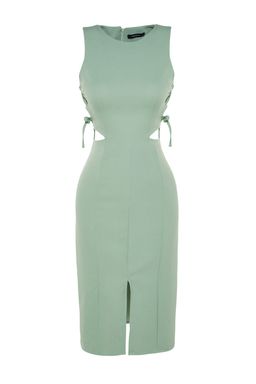 TRENDYOLMILLA Mint Vucuda Oturan Cut Out Detayl? Kolsuz Midi Kalem Etek Dokuma Elbise TWOSS23EL02043 фото 5