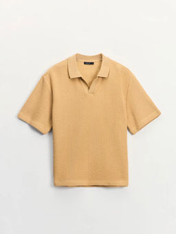 Футболка поло из фактурного хлопка / Zarina  фото 8