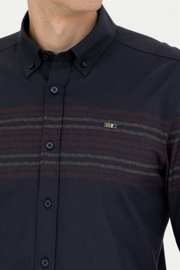 Мужская темно-синяя рубашка с длинным рукавом - U.s. polo assn фото 14