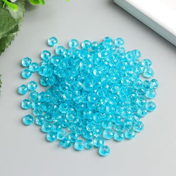 Цена за 2 шт. Бусины для творчества пластик «Кристалл с гранями голубой», набор 20 г, 0.4×0.6×0.6 см