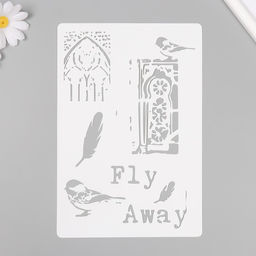 Пластиковый трафарет для творчества «Fly Away», с надписью, шаблон, 16×24 см