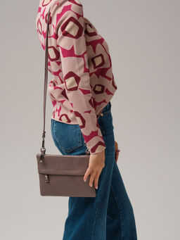 Сумка кросс-боди Deboro 3017 розово-серый