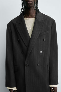 STRIPED SUIT DOUBLE-BREASTED BLAZER