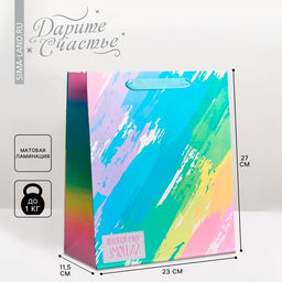 Пакет подарочный ламинированный, упаковка, «Неповторимых эмоций», ML 23 х 27 х 11.5 см