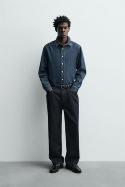 COTTON - WOOL STRAIGHT-LEG JEANS