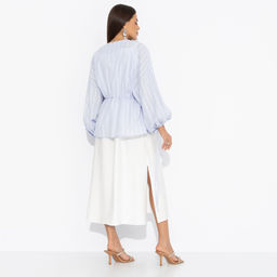 Костюм с юбкой из хлопка Цвет нежности (sky) - Charutti фото 5