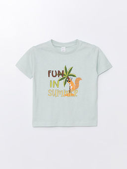 Bisiklet Yaka K?sa Kollu Bask?l? Erkek Bebek Ti??rt