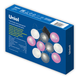 USL-S-230/PM1800 COTTON BALLS-1 Садовая гирлянда на солнечной батарее Клубки. 10 светодиодов. Теплый белый свет. 1*АА Ni-Mh аккумулятор в/к. IP44. TM Uniel - Volpe фото 12
