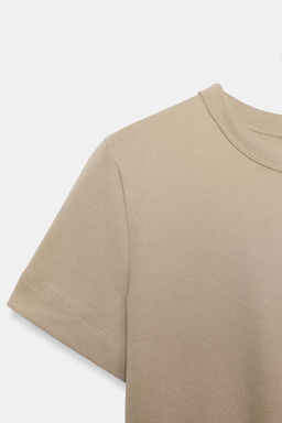 CAMISETA INTERLOCK MANGA CORTA / Beige - Zara фото 6