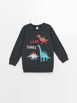 Bisiklet Yaka Uzun Kollu Bask?l? Erkek Bebek Sweatshirt 2li - Waikiki фото 2