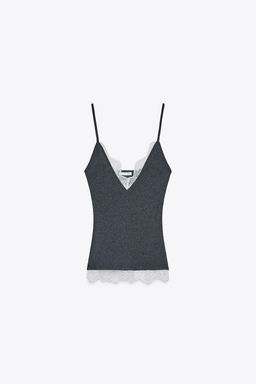 LACE STRAPPY TOP - Zara фото 5