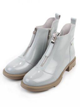 01-M43-9 GRAY/LT. BLUE Ботинки демисезонные женские (натуральная кожа)