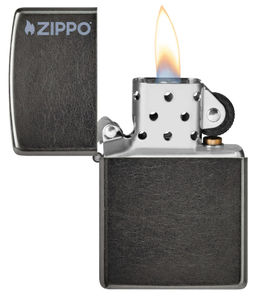 Зажигалка ZIPPO Логотип с темно-серым покрытием | Logo Gray Dusk 28378ZL  фото 3