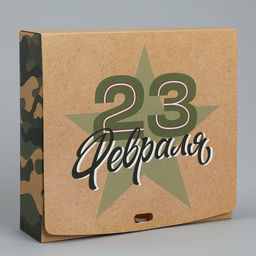 Цена за 2 шт. Коробка подарочная складная, упаковка, «С 23 февраля», 20×18×5 см