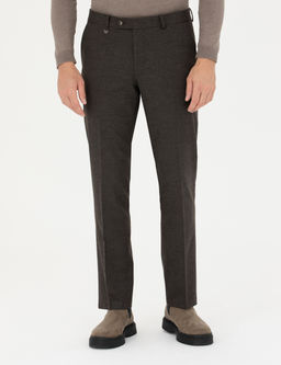 Kahverengi Slim Fit Kuma_ Pantolon