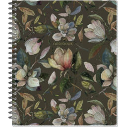 Бизнес-тетрадь Принты А5 96л, клетка, обл. мел. картон, спираль,Цветы