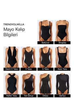 Siyah Renk Bloklu Biyeli Kare Yaka Kapl_ Brazilian Mayo TBESS25MA00118 - Trendyolmilla фото 2
