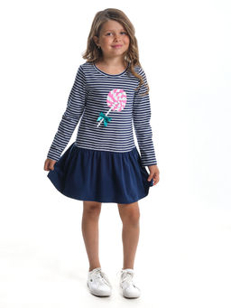Платье для девочки UD 3958 полоса/синий - Mini maxi фото 2