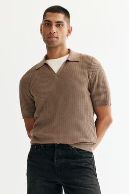 Polo en punto trenzado Regular Fit - H&m фото 3