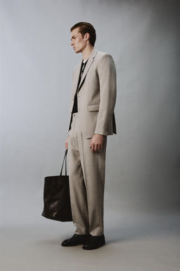 BLAZER TRAJE CONFORT CON LANA / Gris / Beige - Zara фото 4