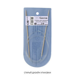 Спицы GAMMA круговые BC1 бамбук d 2.5 мм 80 см 1 шт  фото 4