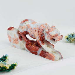 Статуэтка Тигр из розового цветочного Агата - Радуга самоцветов фото 2