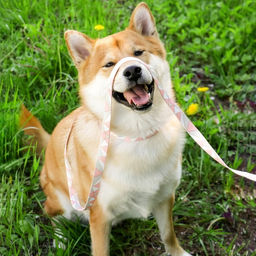 Набор Ромбы, застёжка - фастекс, поводок 2 м и ошейник 28-46 см - Пушистое счастье фото 12