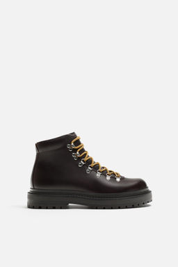 LEATHER LACE-UP BOOTS