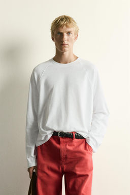 CAMISETA COLOR BLOCK ALGOD?N - LINO / Blanco - Zara фото 2