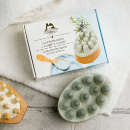 Мыло массажное Можжевеловое с голубой глиной, 130 гр