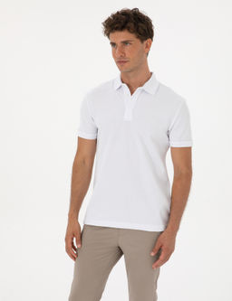 Beyaz Slim Fit %100 Pamuk K_vr_lmaz Amerikan Pike Polo Yaka Basic Ti__rt - Pierre cardin фото 3