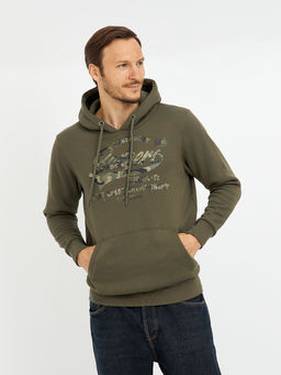 джемпер мужской с капюшоном и с принтом