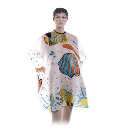 Dewal Пеньюар для стрижки Рыбки детский AP98A1, 95 х 120 см, белый