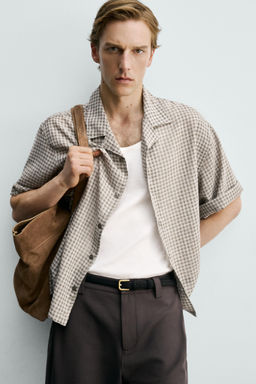 CAMISA RELAXED FIT JACQUARD CUADROS / Verde - Zara фото 5
