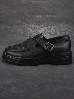 03-PDA165-3 BLACK Полуботинки женские (натуральная кожа)