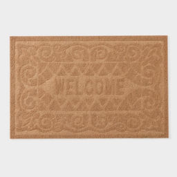 Коврик придверный Доляна Welcome, вензеля, влаговпитывающий, без окантовки, 38×59 см, МИКС