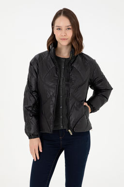 Женское черное пальто