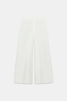 PANTAL?N WIDE LEG PLIEGUES ZW COLLECTION / Blanco - Zara фото 3