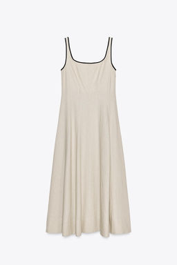 MIDI DRESS WITH CONTRAST PIPING - Zara фото 5