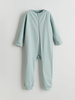 Fermuarl? Y?ld?z Bask?l? Erkek Bebek Tulum