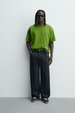 CAMISETA RELAXED FIT ESTAMPADOS LAVADOS / Verde