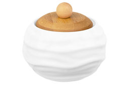 Банка д/хранения 300 мл 10,5*10,5*9 см Айсберг волны + ложка + дер. крышка - Elan gallery фото 6
