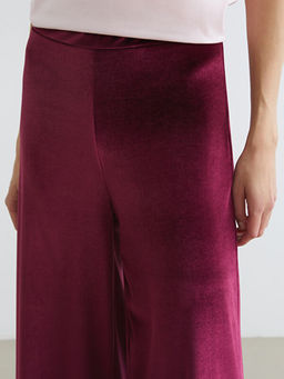 Beli Lastikli Geni? Pa?a Kad?n Kadife Pantolon