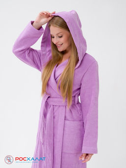 Женский халат с капюшоном сиреневый МЗ-06 (10)