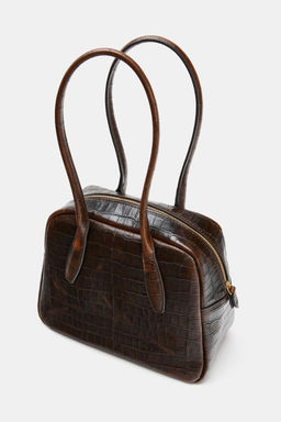EMBOSSED LEATHER BOWLING BAG - Zara фото 12
