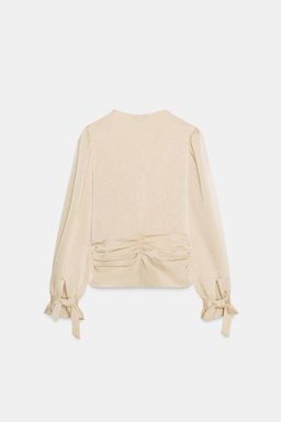 FITTED CREASED-EFFECT BLOUSE - Zara фото 7