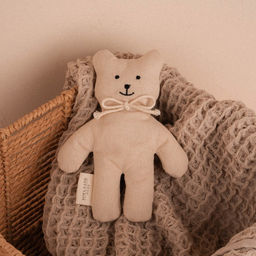 Мягкая игрушка «Мишка», с бантиком, 17 см, цвет бежевый