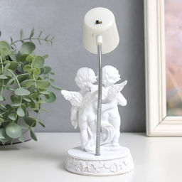 Фигурка светящаяся «Лампа - ангелы с сердцем», белый, полистоун, 7.5×7.5×18 см, МИКС