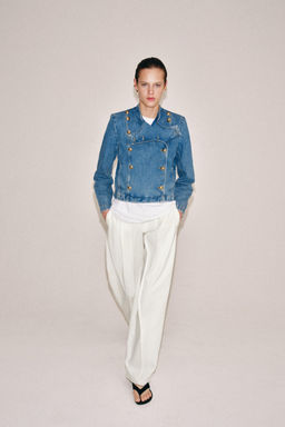 CHAQUETA DENIM HOMBRERAS ZW COLLECTION / Azul lavado